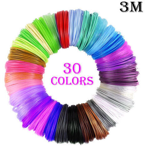 Fil Stylo 3D, Recharges de Filament Pla 1.75 pour Stylo 3D, 30 couleurs, 5M Chacun, 3D Pen Filament pour Enfants et Adulte, Compatibles avec le Stylo D'impression 3D Professionnel