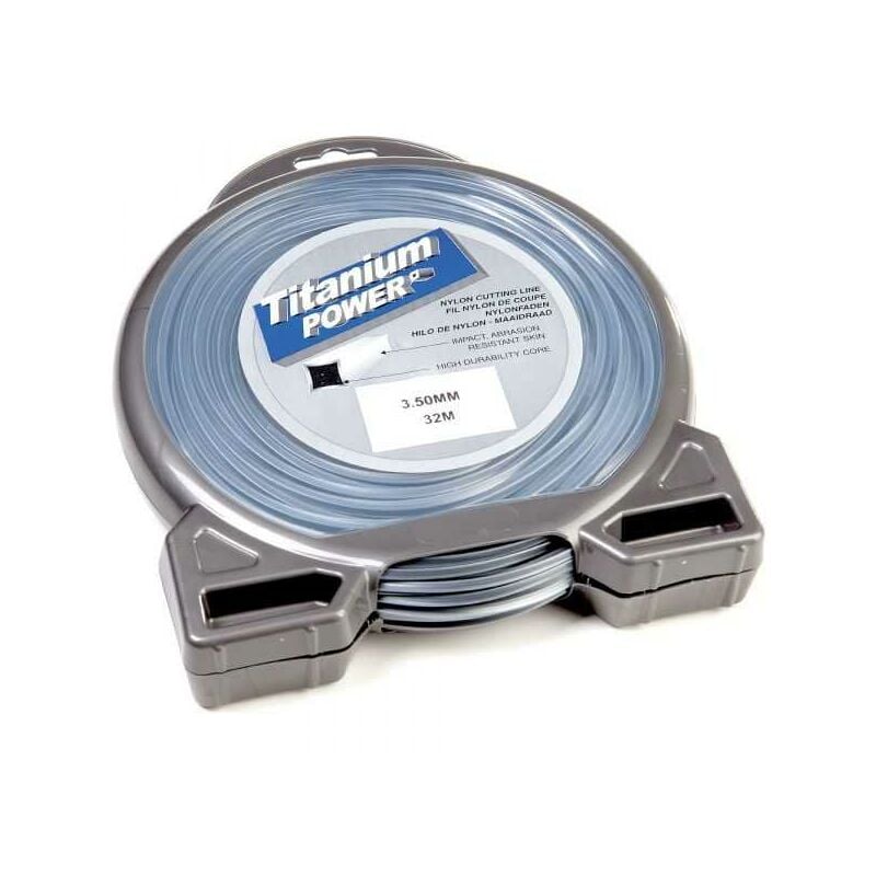 Fil Titanium 3,5 mm x 32 m carré, bi-matière, blister