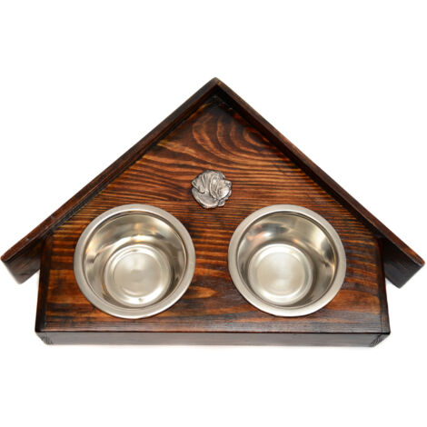 Fila Brasileiro, Mastín Brasileño - soporte de madera con cuencos para perros, cuencos decorativos para perros, un regalo por adoptar un perro de Art-Dog