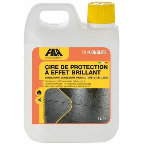 Fila – Cire de protection brillante pour bois – 1 litre – Application facile sur terre cuite, ardoise, PVC – Rendement jusqu'à 300 m²