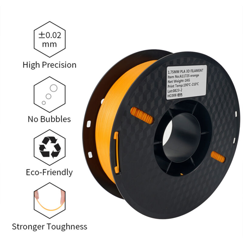 Filament d'impression 3D kingroon pla diamètre 1,75 mm précision dimensionnelle ±0,02 mm 1 kg, blanc