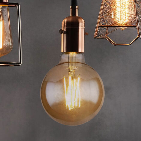Filament LED Leuchtmittel Retro LED Glühbirne Edison amber Leuchtmittel Filament Vintage, dimmbar, Glas, 7W 670Lm warmweiß, DxH 9,5x14cm