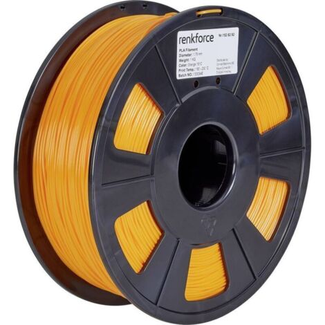 Filament PLA 1,75 mm – 1000 g – Orange – Compatible avec imprimantes 3D – RF-4511208