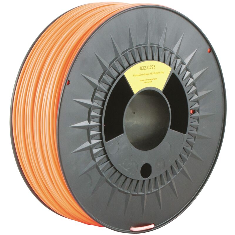 Rs Pro - Filament pour imprimante 3D abs, ø 2.85mm, Orange fluorescent, 1kg, fdm ( Prix pour 1 )