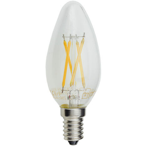 Filamento a lampadina a LED C35 E14 - 4W 400LM - Vetro - Bianco caldo 2700K