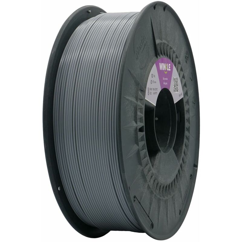 Image of Filamento asa Winkle grigio cenere, 1,75 mm, stampante a filamenti, stampante 3D, filamento 3D, colore grigio cenere, rotolo da 250 g