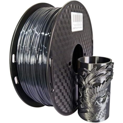 Filamento de seda negra de 1,75 mm, 1 kg, filamento para impresora 3D, filamento PLA metálico brillante, material de impresión 3D FDM, filamento de seda metálica negra, filamento PLA metálico, filamen