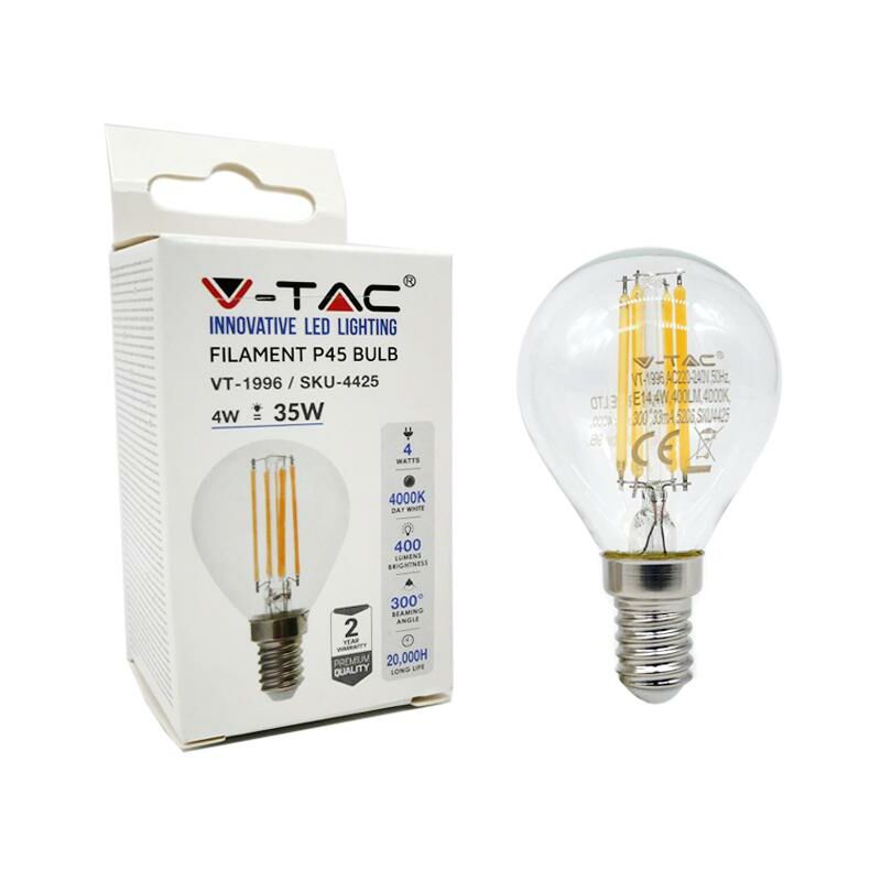 Esolution - filamento led 4W E14 P45 bianco caldo