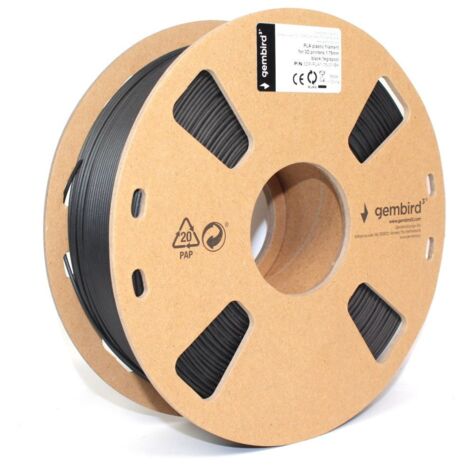 Filamento PLA para impresoras 3D, 1,75 mm de diametro, carrete de 1Kg, color negro
