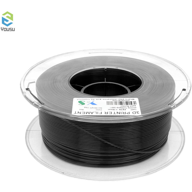 

Filamentos de impresora 3D YouSu PETG Filamentos 1,75 MM Precision dimensional Alta tenacidad Consumibles de impresion 3D Carrete de 1 kg,Negro