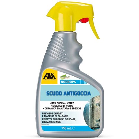 Filano Drops Detergente Protettivo Antigoccia per Vetro Box Doccia Goccia Fila