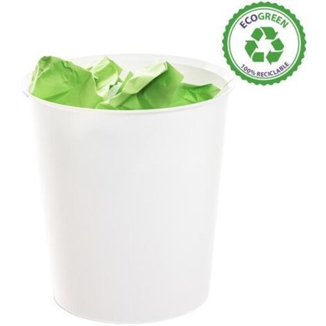 File 2000 ecogreen Abfallbehälter 18 Liter 240x310mm recycelt white pastell