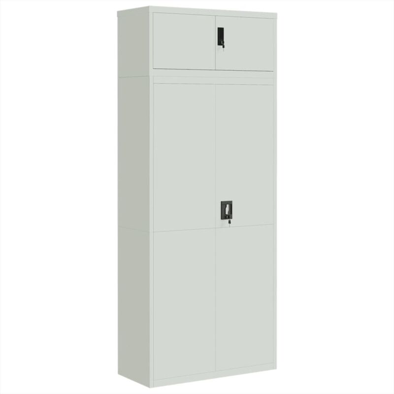 File Cabinet Light Grey 90x40x220 Cm Steel Vidaxl
