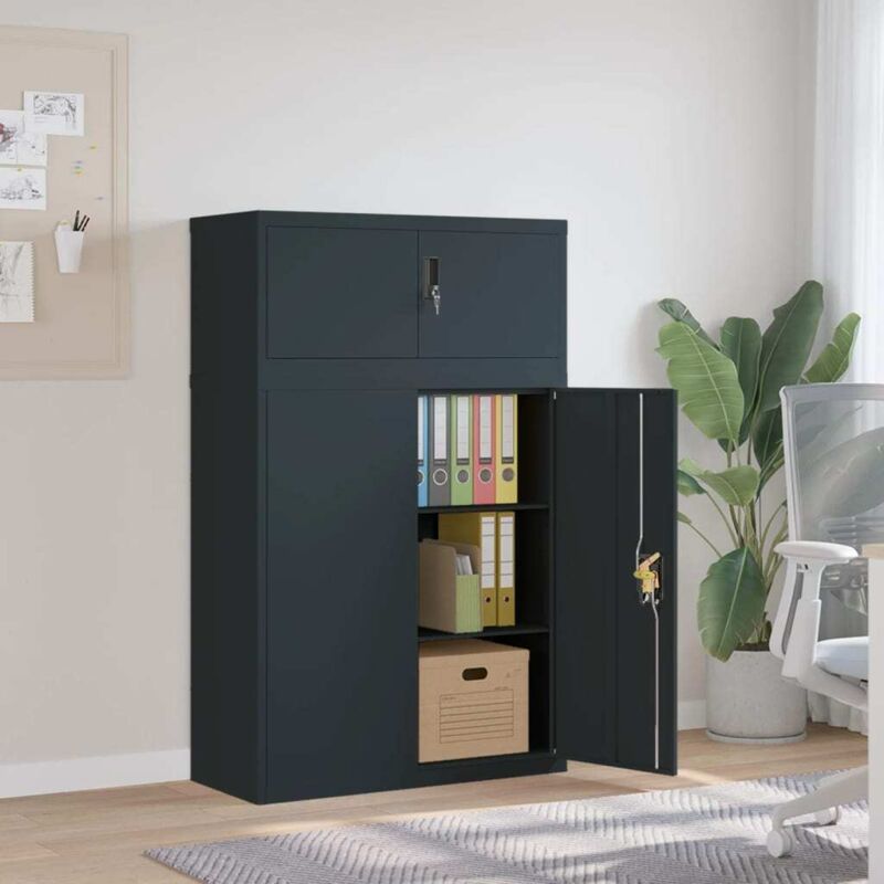 File Cabinet Anthracite 90x40x145 Cm Steel Vidaxl