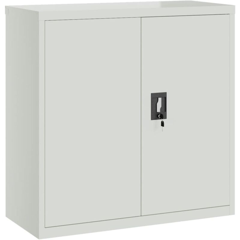 Office Cabinet with 2 Doors Grey 90 cm Steel Vidaxl