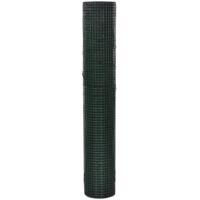 Filet 1 m x 25 m Maille galvanisée et enduit de PVC 25 x 25 mm