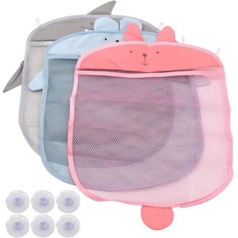 Filet à Jouets de Bain,Filet de Rangement Salle, 3 Pcs Bain Jouet de Stockage Filet en Maille Jouet Mesh Jouets de Rangement