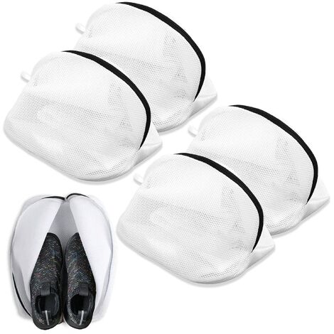 Filet à linge pour chaussures, 4 pièces sac à chaussures sac à linge baskets filet à linge, filet à chaussures protection filets à linge, sacs à linge multi-chaussures avec fermeture éclair pour dorto
