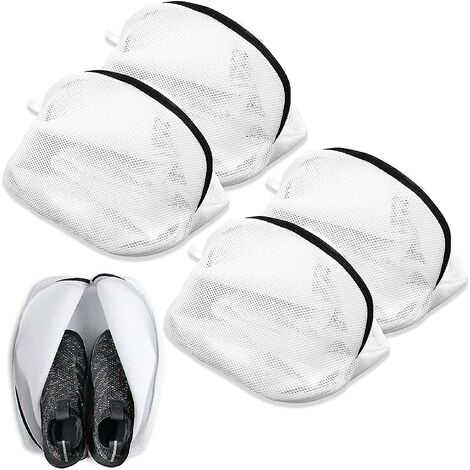 Filet à linge pour chaussures, 4 pièces sac à chaussures sac à linge Sneaker filet à linge, filet à chaussures protection filets à linge, sacs à linge multi-chaussures avec fermeture éclair pour dorto