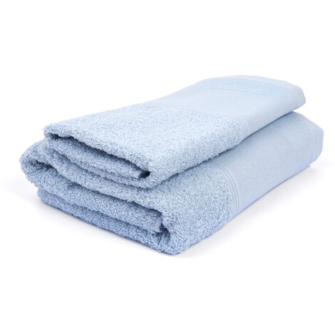 Filet Ago.fil S.r.l. Set Asciugamani (1+1) da Ricamare Coppia, 100% Cotone, Cielo, 60X105 – 40X60