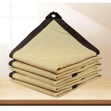 Filet Anti Chaleur 6x4 Voile d'ombrage Rectangulaire Toile d'ombrage Carrée 3x3 avec Oeillets Filet D'isolation Thermique Filet D'intimité Balcon,beige-2x6m