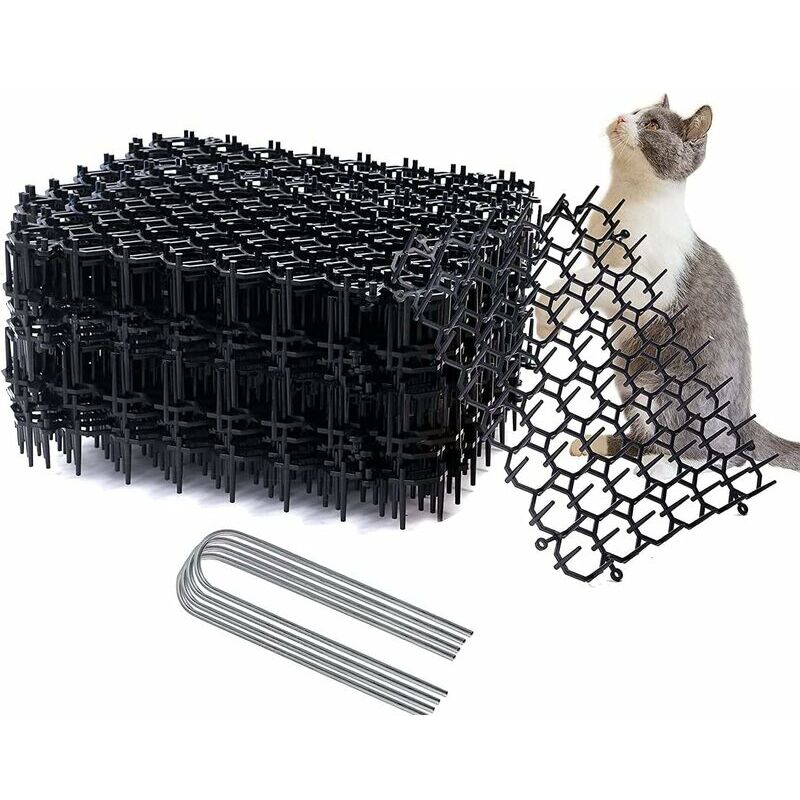 Filet anti-chat, tapis répulsif pour chat, filet répulsif pour chat à fleurs, tapis anti-piqûre de chat en plastique pour repousser les animaux