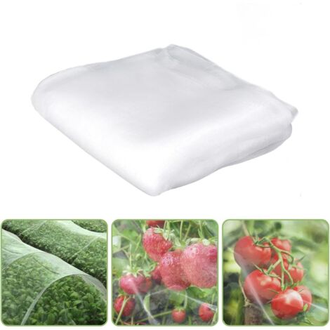 Filet Anti-Insectes - 1 Pièce - Polyéthylène - Maille Fine Protectrice - Jardin Potager Serre - 3m x 4m Blanc