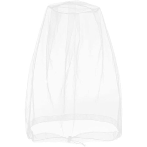 Filet anti-insectes pour la tête, le visage, les insectes, les moucherons des activités de plein air, avec sac de rangement,Blanc
