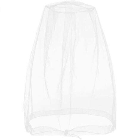 Filet anti-insectes pour la tête, le visage, les insectes, les moucherons des activités de plein air, avec sac de rangement,Blanc