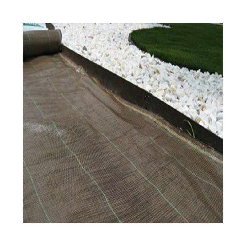 Suinga - Toile anti-mauvaises herbes marron 2 x 100 m, 105 g/m2, toile géotextile perméable à l'eau et respirante