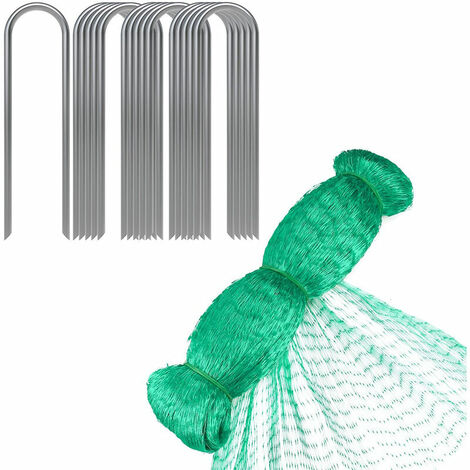 Filet Anti-oiseau lourd clôture de jardin et cultures clôture de protection maille Anti oiseau cerf chat chien poulet 5m 20m Avec 15 clous de sol en forme de U,AAMUNPA