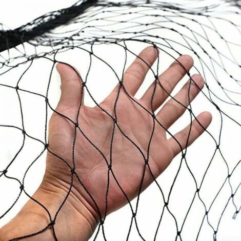Filet De Protection Pour Oiseaux Et Plantes - Nylon Noir, 15 X 7,5 M - Pour Potager, Verger, Cultures