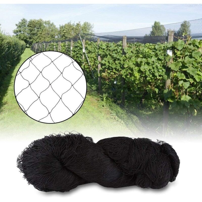 Filet Anti-Oiseaux Filet en Nylon pour Fruit Plant Fruit Filet Anti-Oiseaux Filet filet de protection 15m x 15m Noir