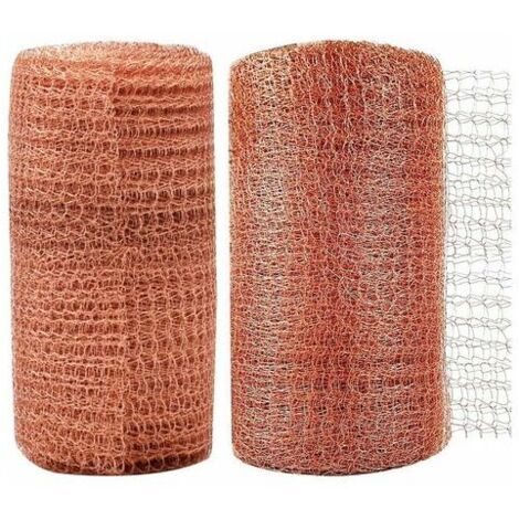Filet anti-oiseaux et anti-insectes Maille Cuivre,2 Pcs 6 Metre Haute Qualité Grillage Anti Rongeur Bloqueur de Cuivre Filet de Cuivre Tricot pour la Maison Le Jardin la Lutte Antiparasitaire Rongeur