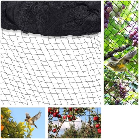 Filet anti-oiseaux - Filet de jardin - Filet pour volailles de jardin - Léger et résistant - Protège les arbres fruitiers, le jardin et les légumes - 15 m x 15 m
