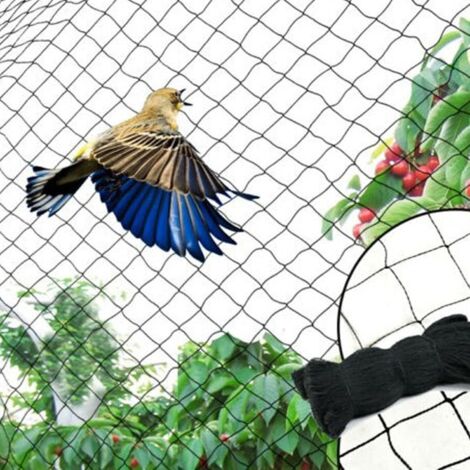 Filet anti-oiseaux noir, barrière anti-oiseaux portable, filet anti-oiseaux durable, filet anti-oiseaux pour la protection des cultures fruitières et des jardins (15 m x 15 m)
