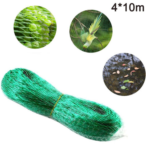 Filet anti-oiseaux pour jardin - 4 x 10 m Vert (1 pièce)