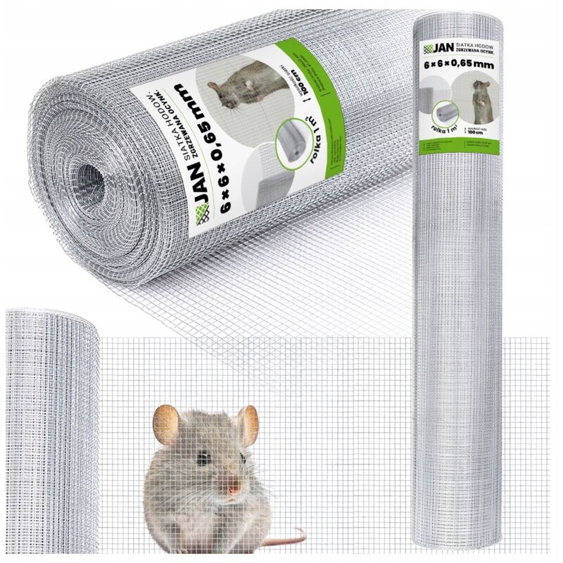 Filet anti-rongeurs galvanisé 6x6x0,65 pour volières, soudé, 1m²