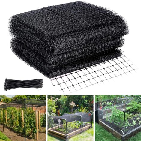 Filet Arbre Fruitier Anti Oiseaux, 4 X 10m Filet Anti Oiseaux avec 50 PCS Attache Câble, Filet Jardi, Réutilisable Filet Anti Oiseaux Protéger Fruits Fleurs des Animaux Parasites Oiseaux