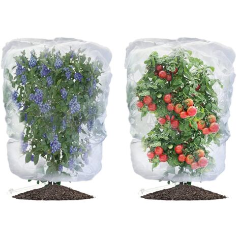 Filet Arbre Fruitier, Filet Anti-Insectes pour Plantes,Filet de Protection Contre Les Insectes,Protection pour Plantes avec Cordon de Serrage et Zipper,pour Protéger Les Plantes en Pot (0,7 x 1 m)