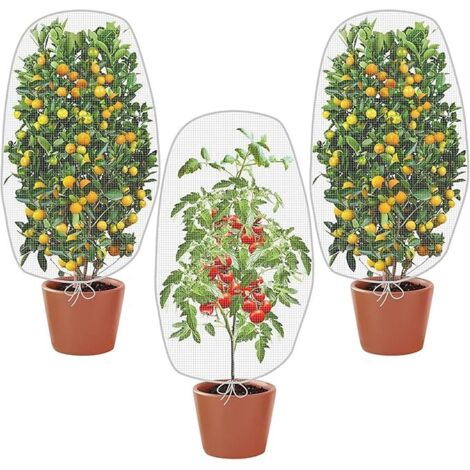 Filet Arbre Fruitier,Filet de Protection Fruitier,3 Pièces Sac de Plantes avec Cordon de Serrage,Anti-Insectes Couverture, Maille Fine Maille pour la Protection des Légumes et Fruits 100X80CM