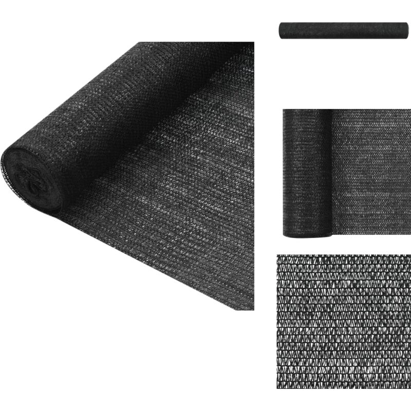 Filet brise-vue Noir 1,2x25 m PEHD 75 g/m² - Filet Brise Vue - Parasol Alternatif - Protection Solaire - Intimité Jardin - Voile D'ombrage