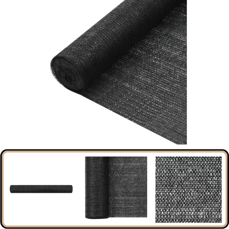 Filet brise-vue Noir 1x25 m pehd 75 g/m² - Filet Brise Vue - Parasol Alternatif - Protection Solaire - Intimité Jardin - Voile D'ombrage