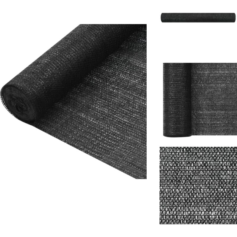 Filet brise-vue Noir 1x25 m pehd 75 g/m² - Filet Brise Vue - Parasol Alternatif - Protection Solaire - Intimité Jardin - Voile D'ombrage