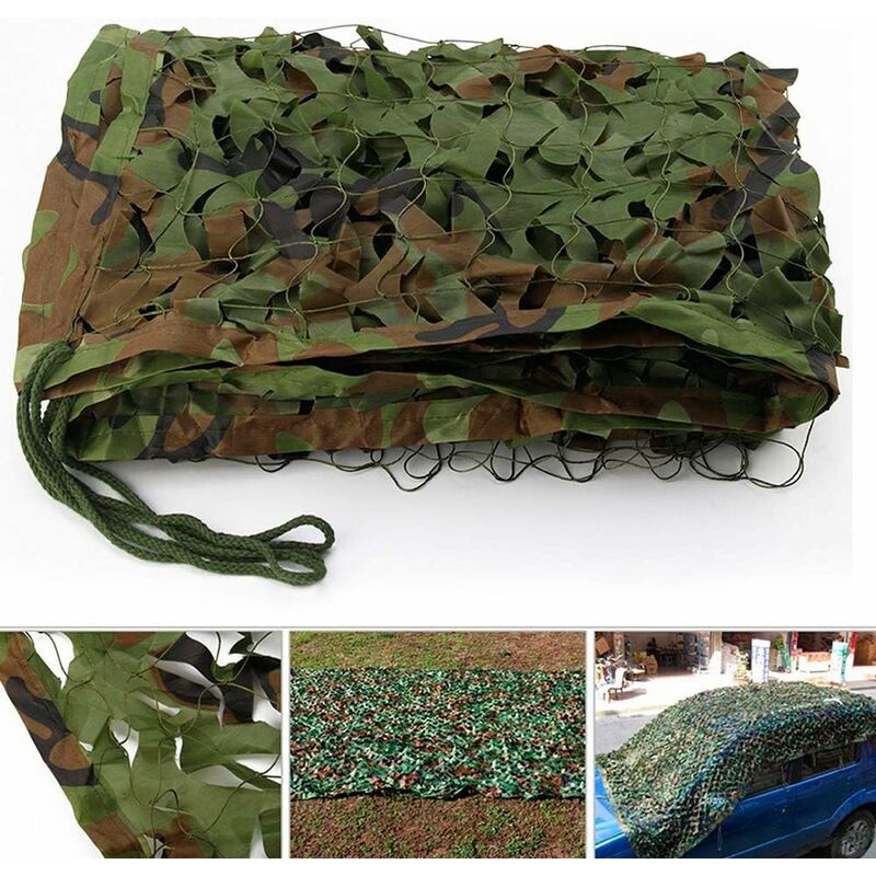 Filet camouflage en tissu Oxford 2 x 3 m, décoration pour fêtes à thème, voiture, couverture camouflage pour se cacher lors de la chasse