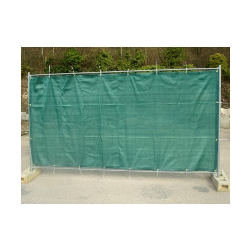 Maillestore - Filet de barrière de chantier 130g/m² Vert/Noir 1.76 x 3.41m Oeillets dans les coins