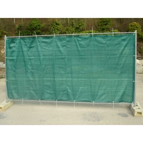 Filet de barrière de chantier 180g/m² Vert/Noir 1.76 x 3.41m - Vert/Noir