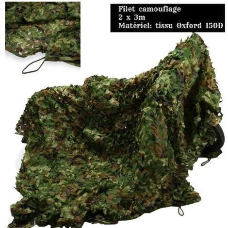 Filet de Camouflage - MIL - Grande Taille - 2 x 3m - Imperméable - Résistant à la Pourriture