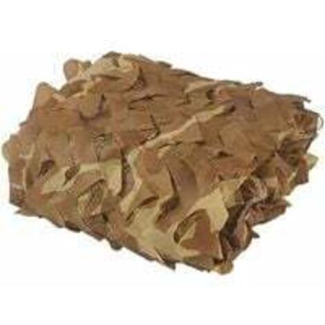 Filet de Camouflage Parfaits pour Chasse, Ombrage,Camouflage Décoration,Parasol,Terrasse Protection Solaire, Sable, 2x5m