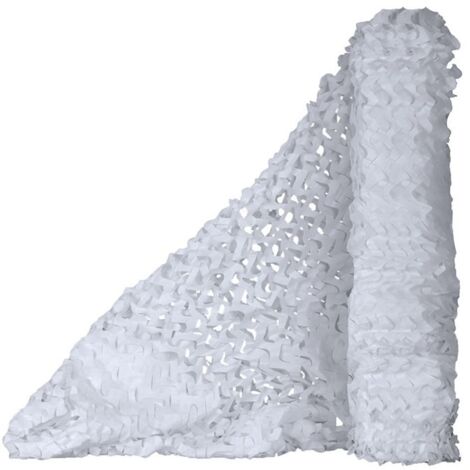 Filet de camouflage pour ombrage, pare-soleil et décoration de fête, 1,5 x 3 m (blanc)